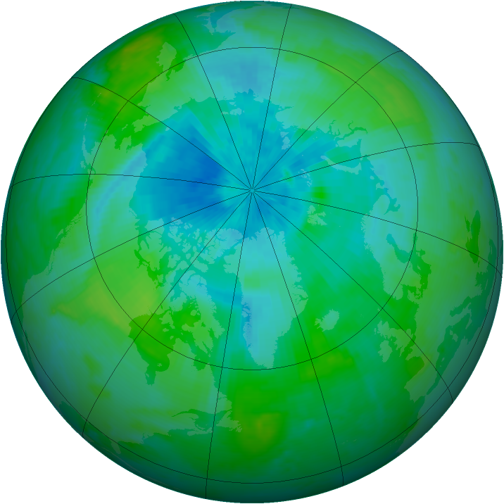 Arctic ozone map for 30 August 2000